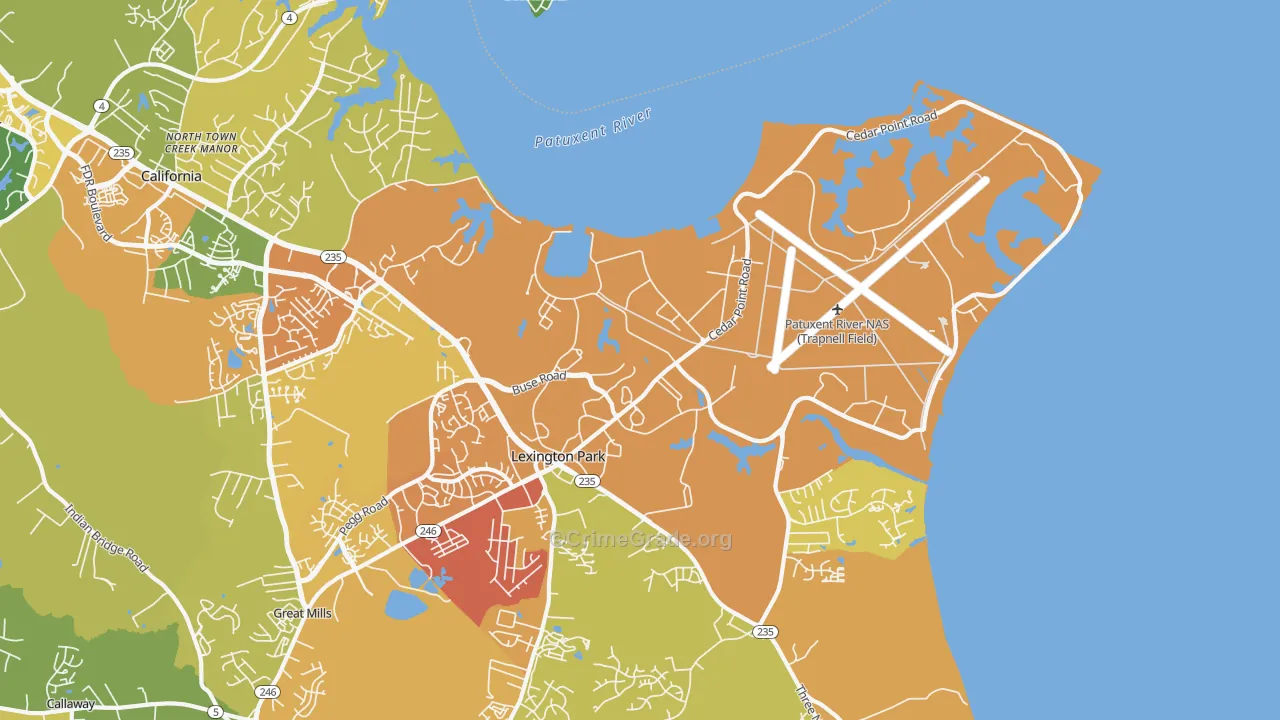 Patuxent River, MD Map of Assault Rates