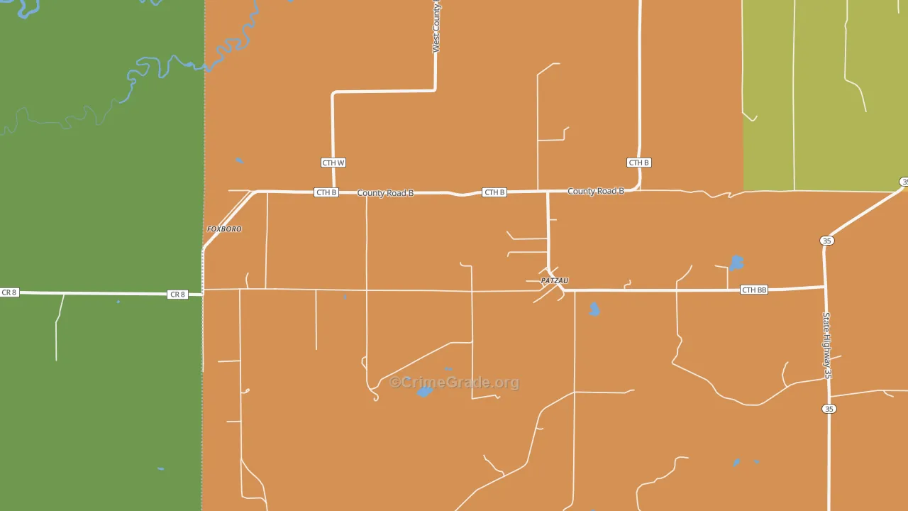 Patzau, WI Map of Assault Rates