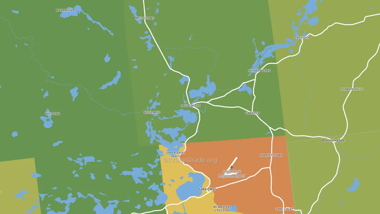 Paul Smiths, NY Map of Assault Rates