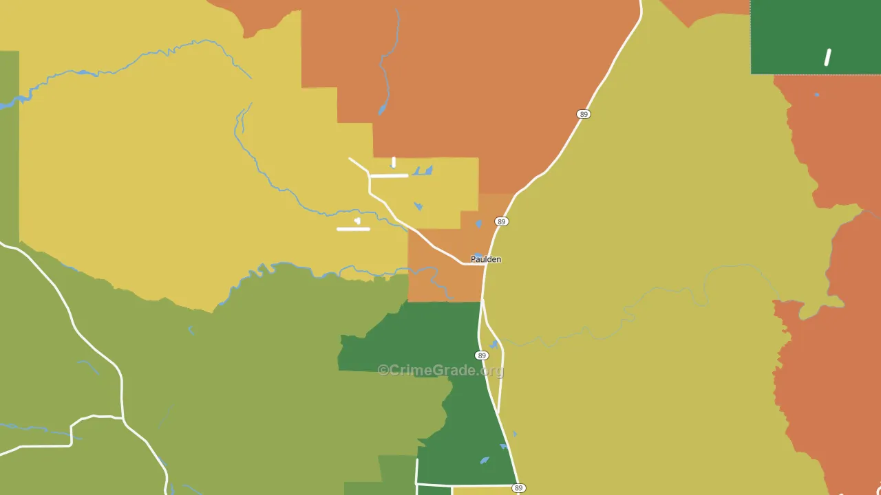 Paulden, AZ Map of Assault Rates