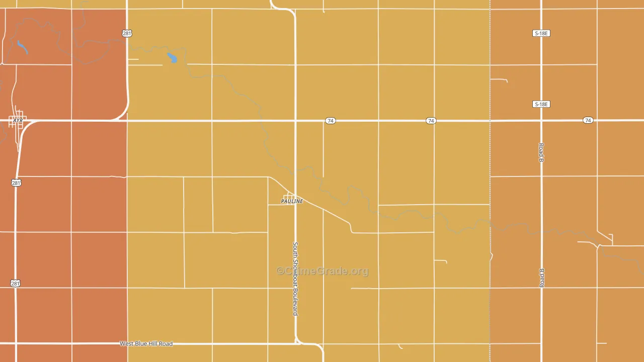 Pauline, NE Map of Assault Rates