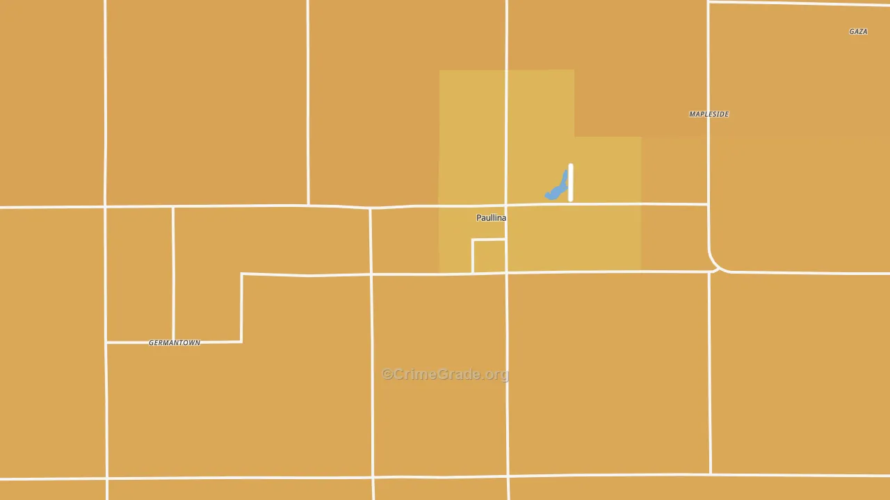 Paullina, IA Map of Assault Rates
