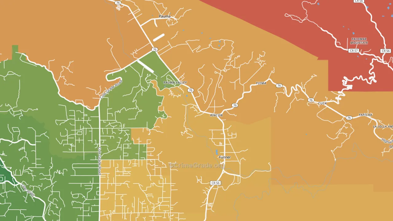Pauma Valley, CA Map of Assault Rates