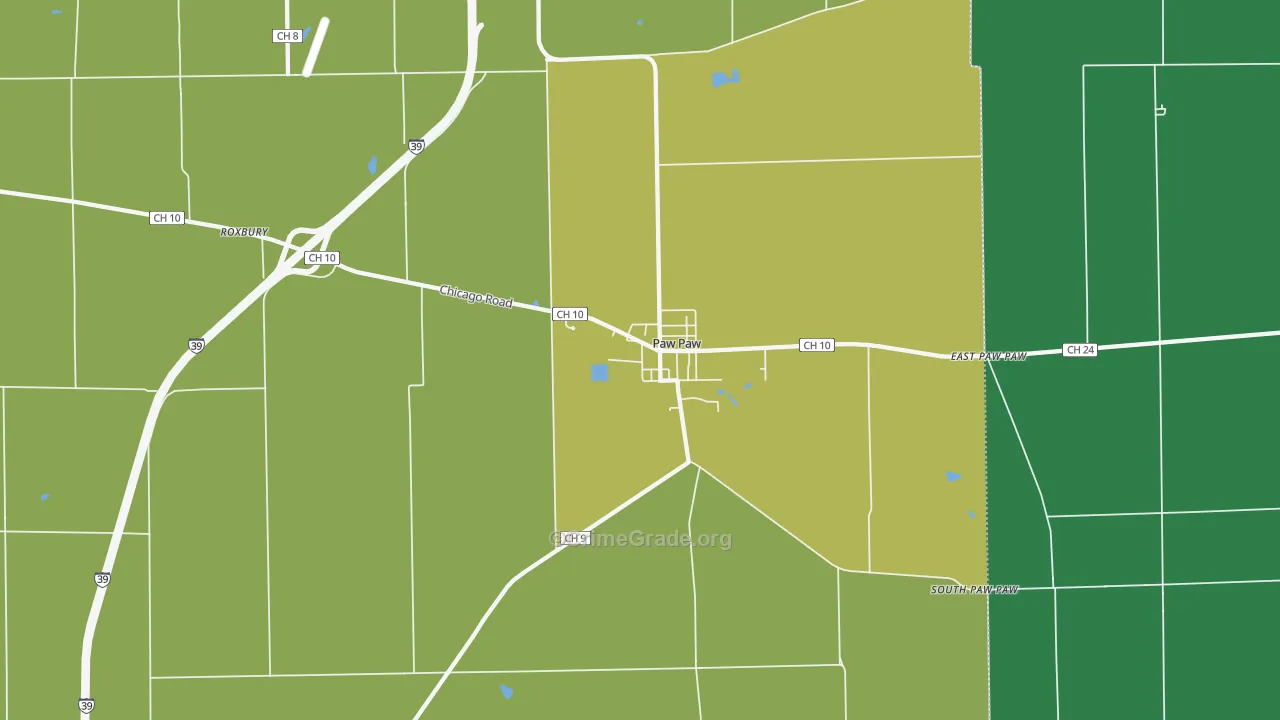 Paw Paw, IL Map of Assault Rates