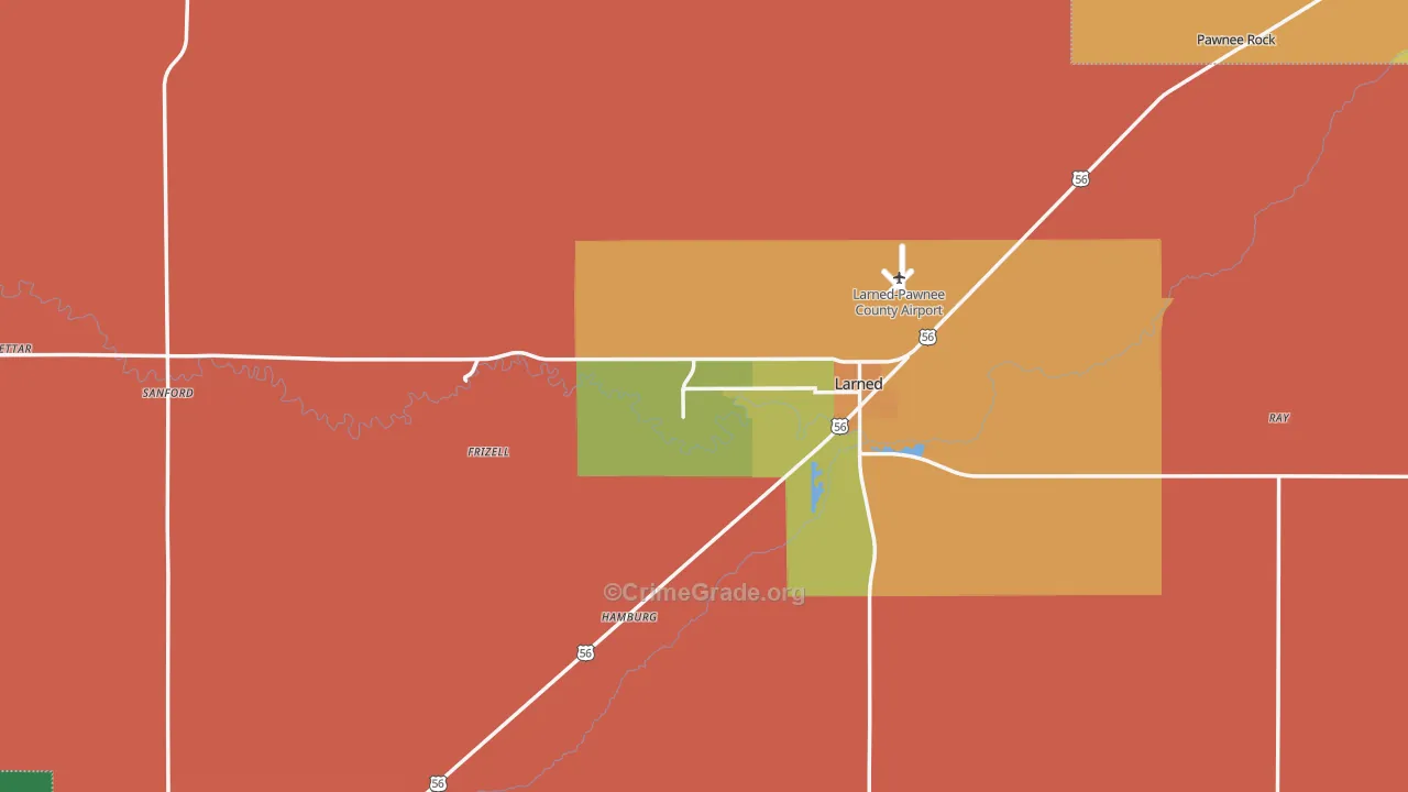 Pawnee County, KS Map of Assault Rates