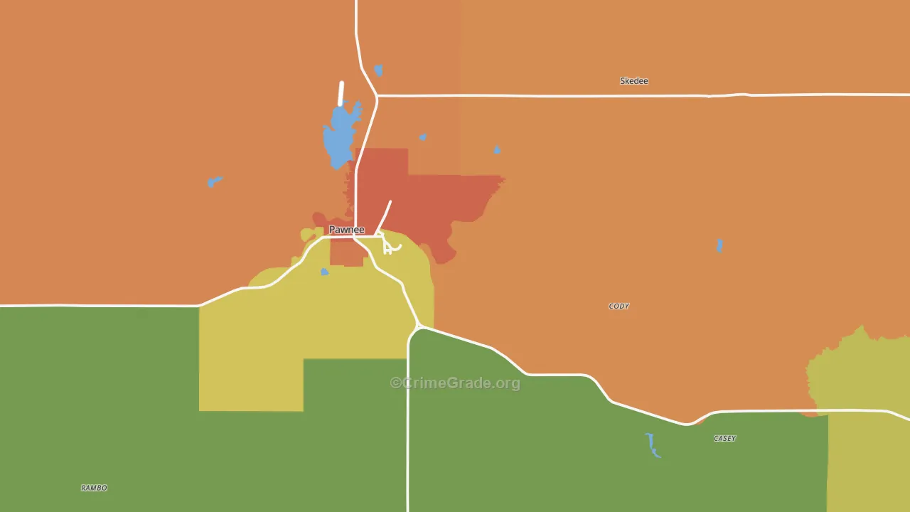 Pawnee, OK Map of Assault Rates