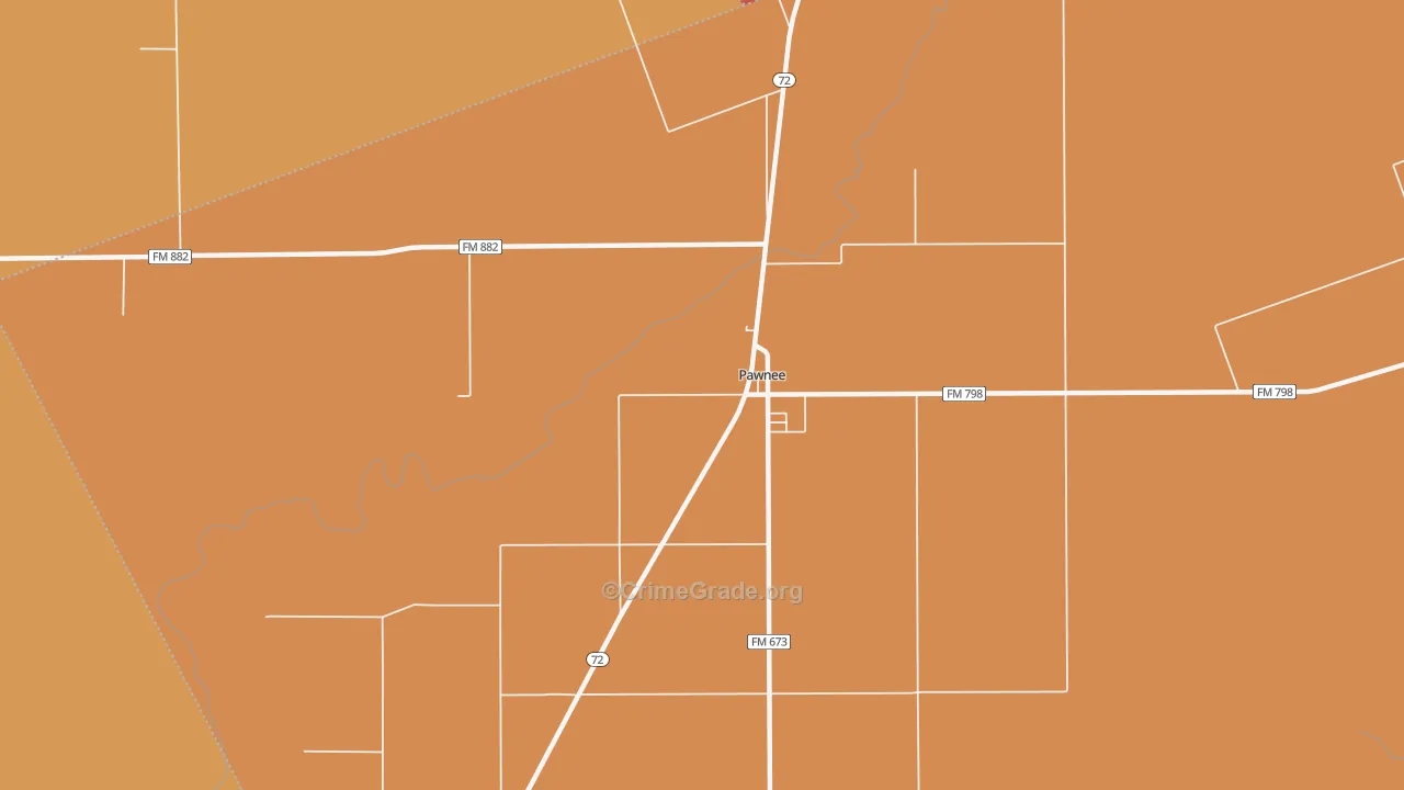 Pawnee, TX Map of Assault Rates