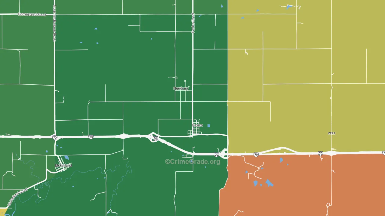 Paxico, KS Map of Assault Rates