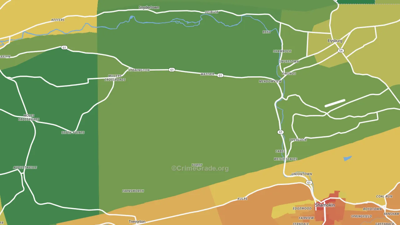 Paxinos, PA Map of Assault Rates