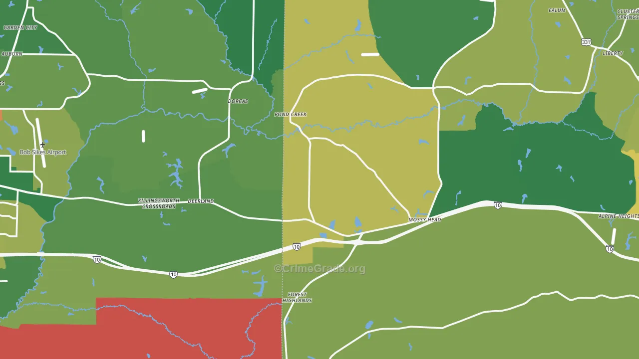 Paxton, FL Map of Assault Rates