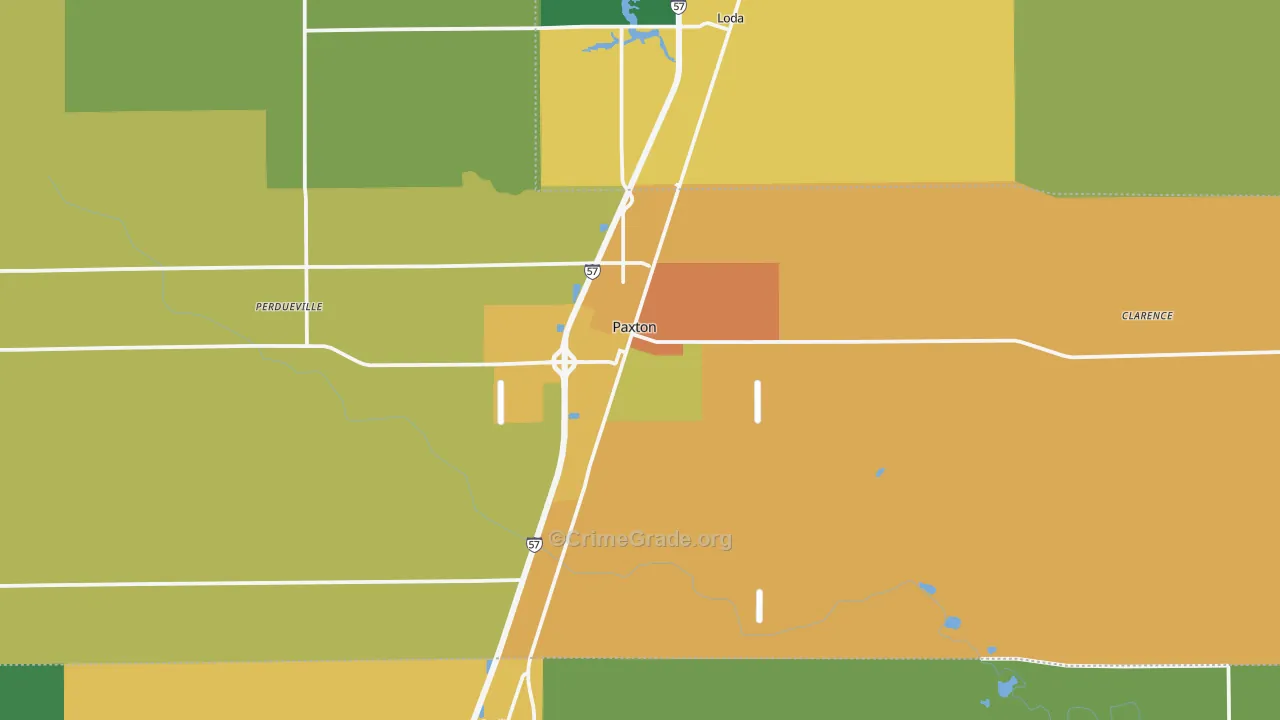 Paxton, IL Map of Assault Rates