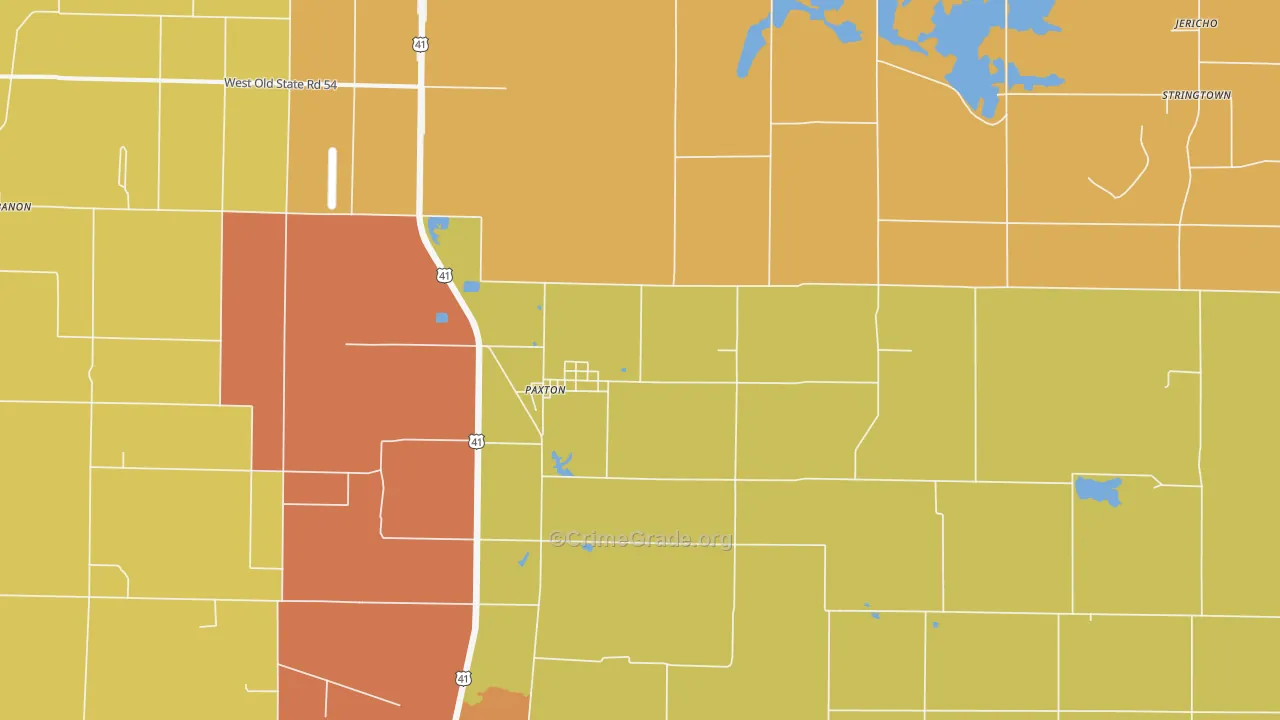 Paxton, IN Map of Assault Rates