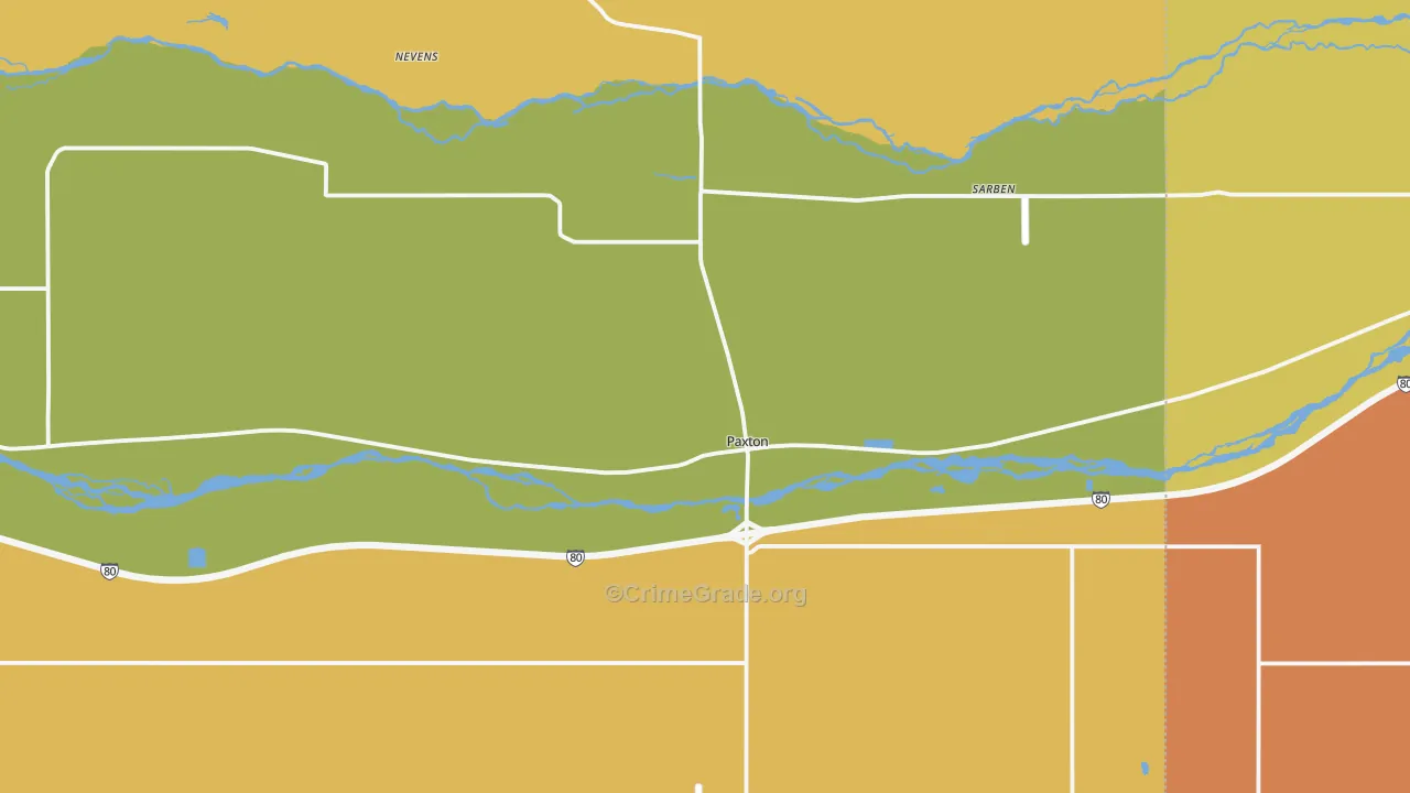 Paxton, NE Map of Assault Rates