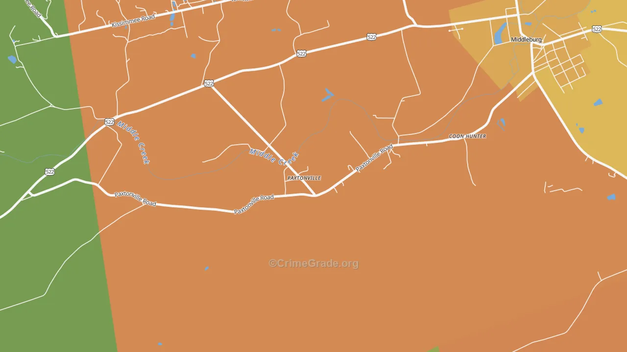 Paxtonville, PA Map of Assault Rates