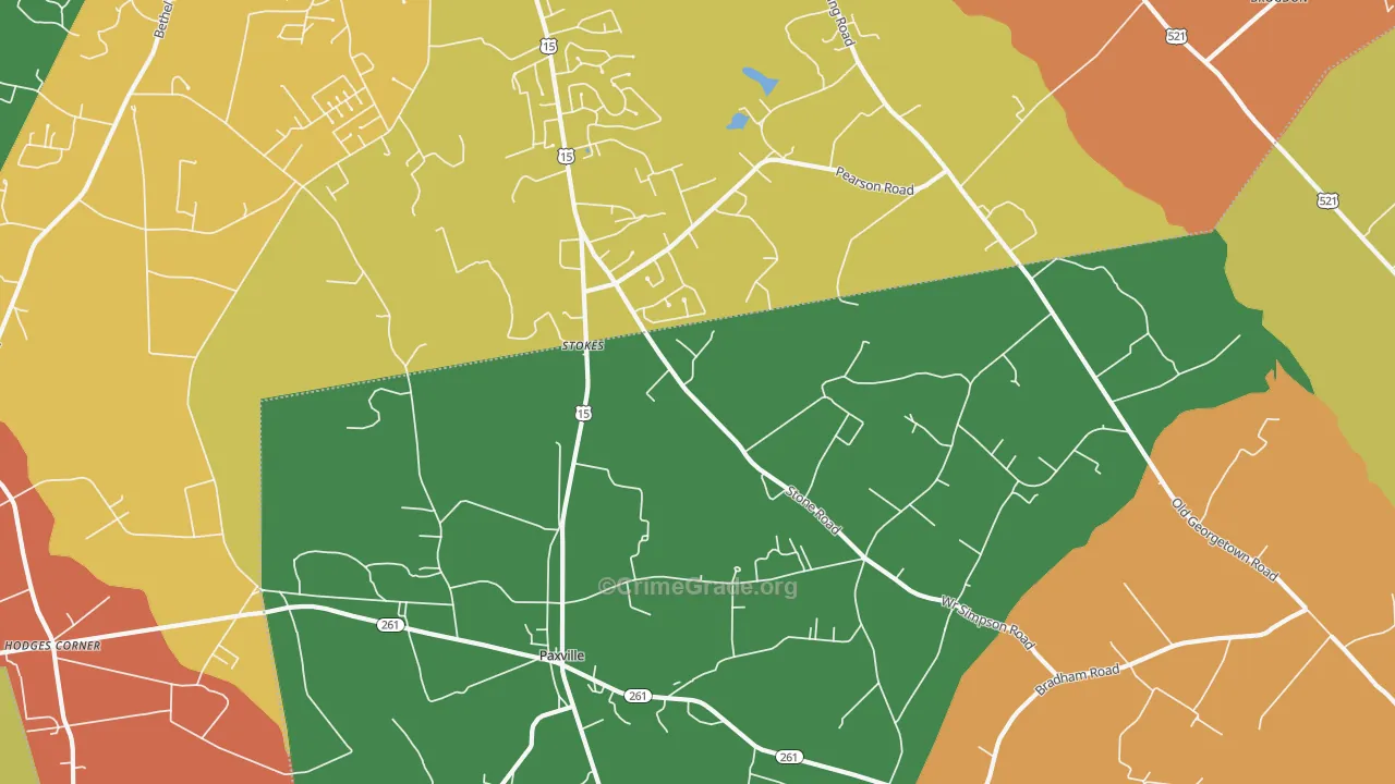 Paxville, SC Map of Assault Rates