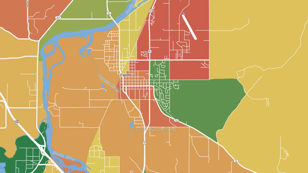 Payette Heights, Payette, ID Map of Assault Rates