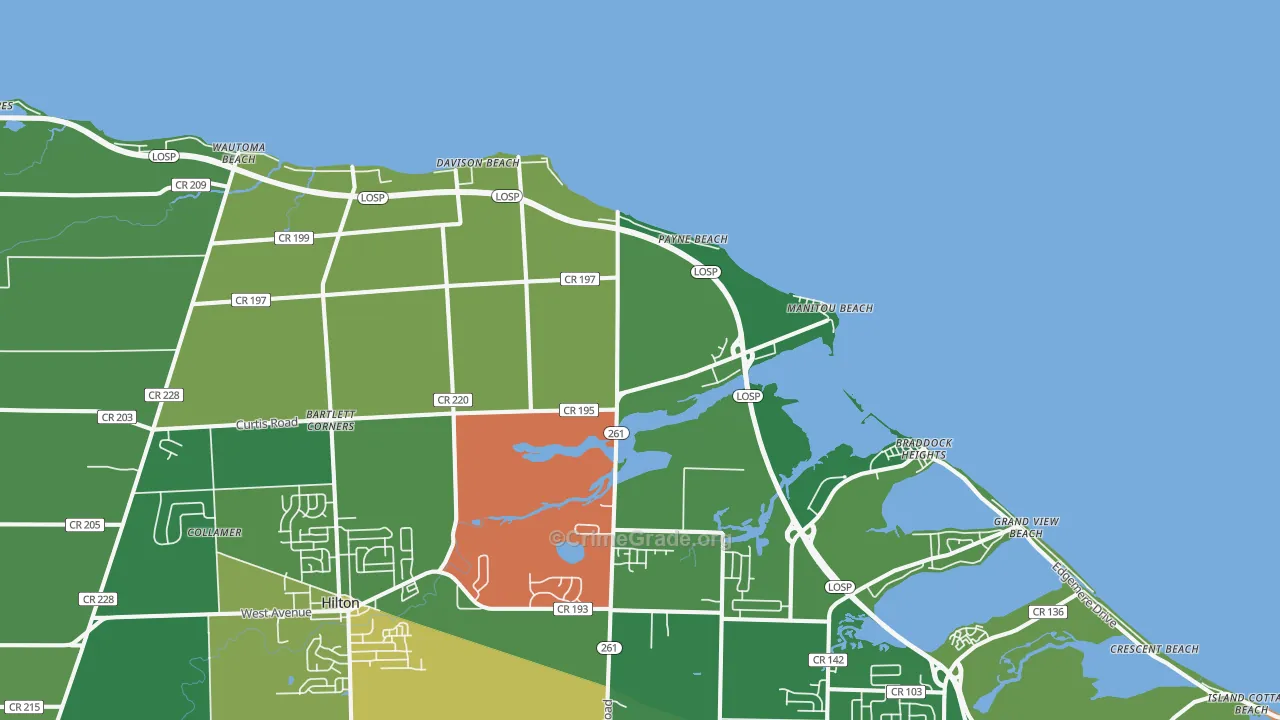 Payne Beach, NY Map of Assault Rates