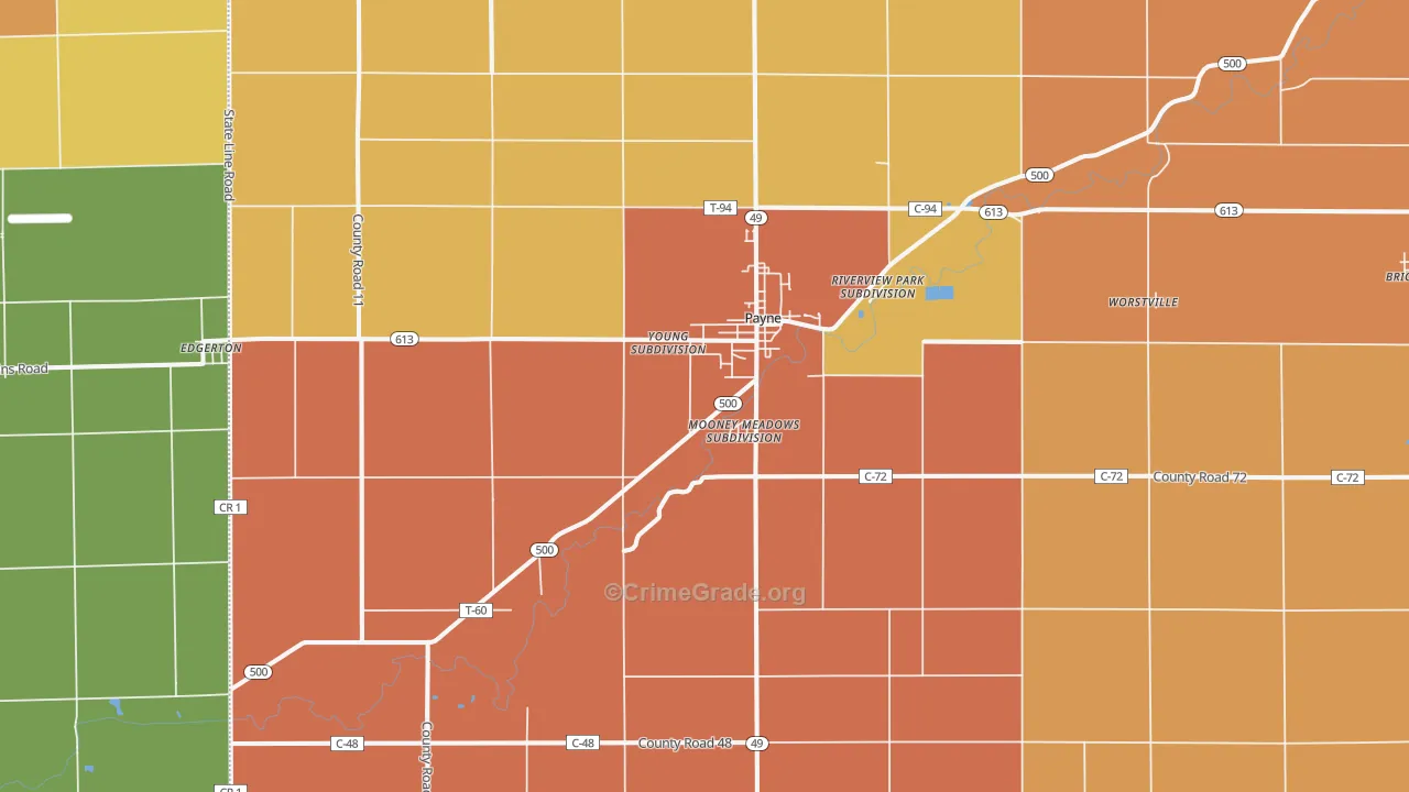 Payne, OH Map of Assault Rates