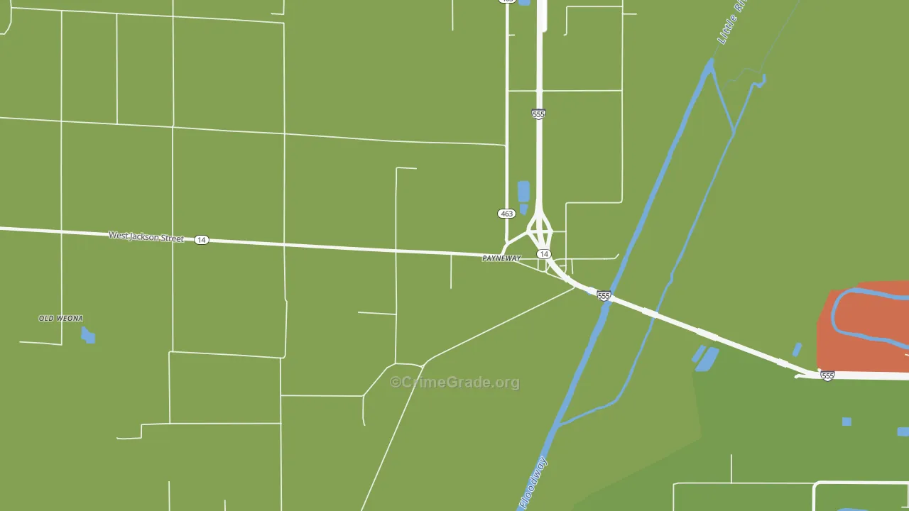 Payneway, AR Map of Assault Rates