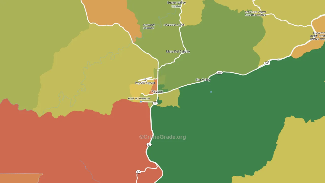 Payson, AZ Map of Assault Rates