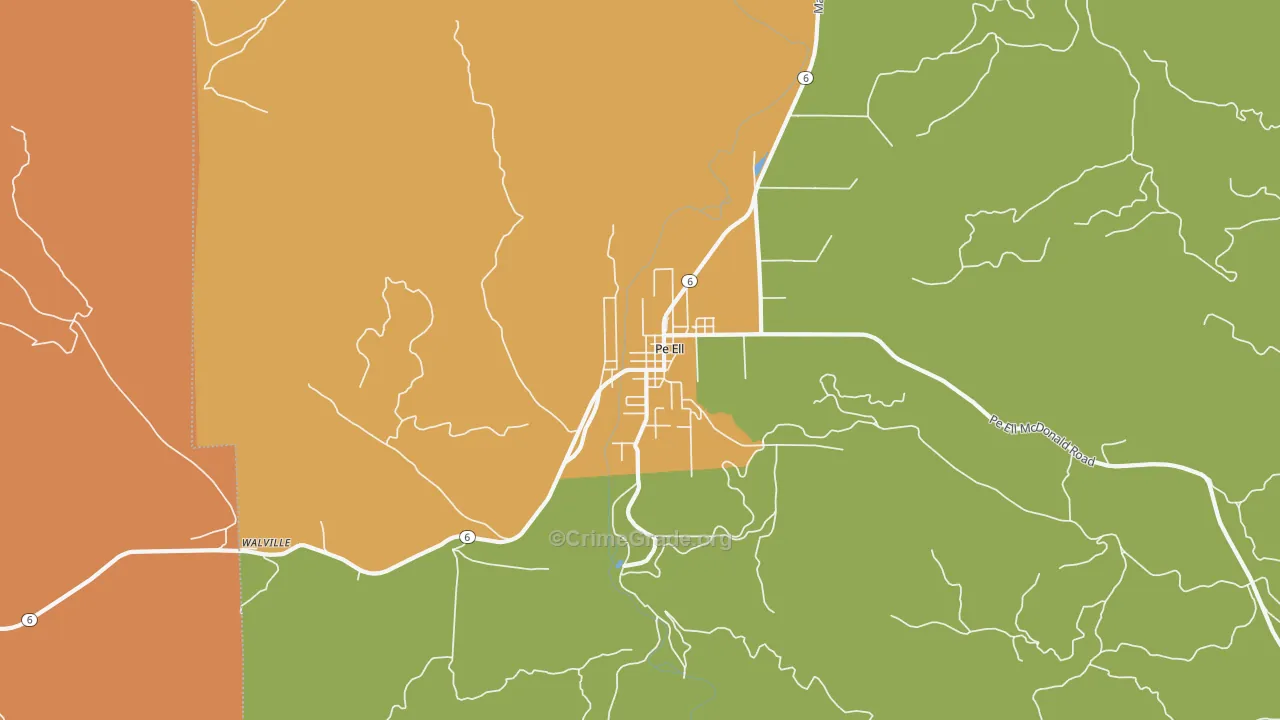 Pe Ell, WA Map of Assault Rates