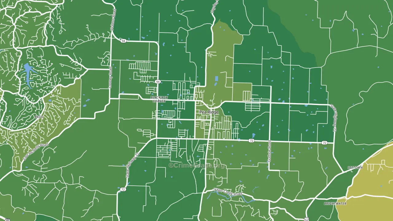 Pea Ridge, AR Map of Assault Rates