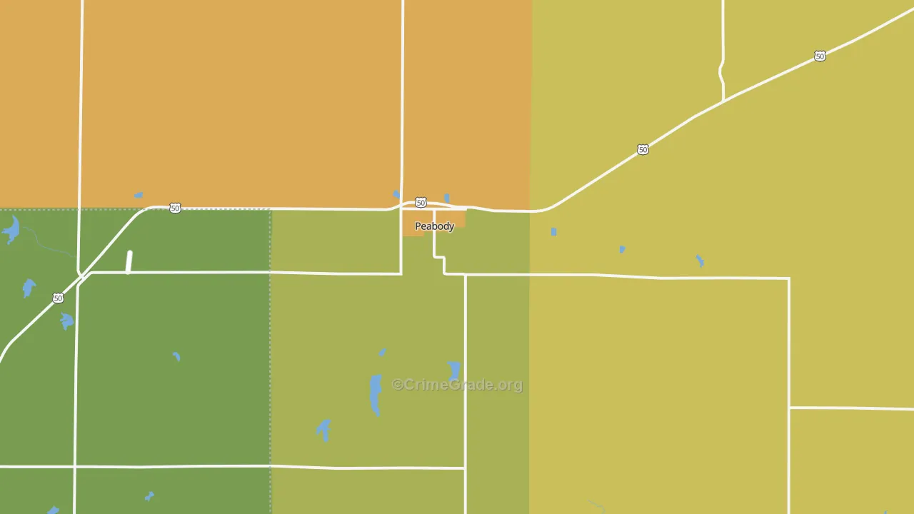 Peabody, KS Map of Assault Rates