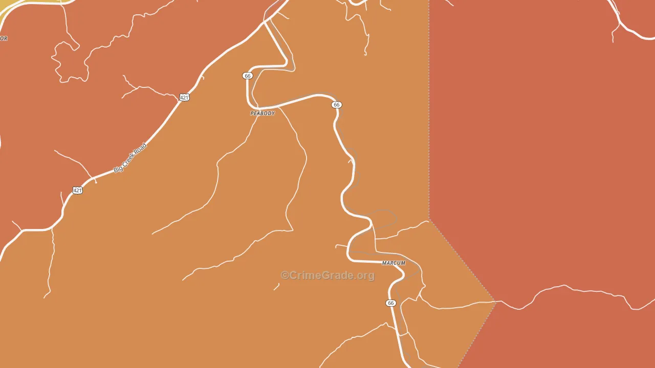 Peabody, KY Map of Assault Rates