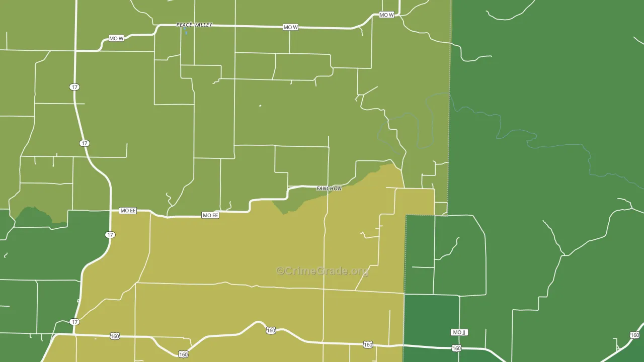 Peace Valley, MO Map of Assault Rates