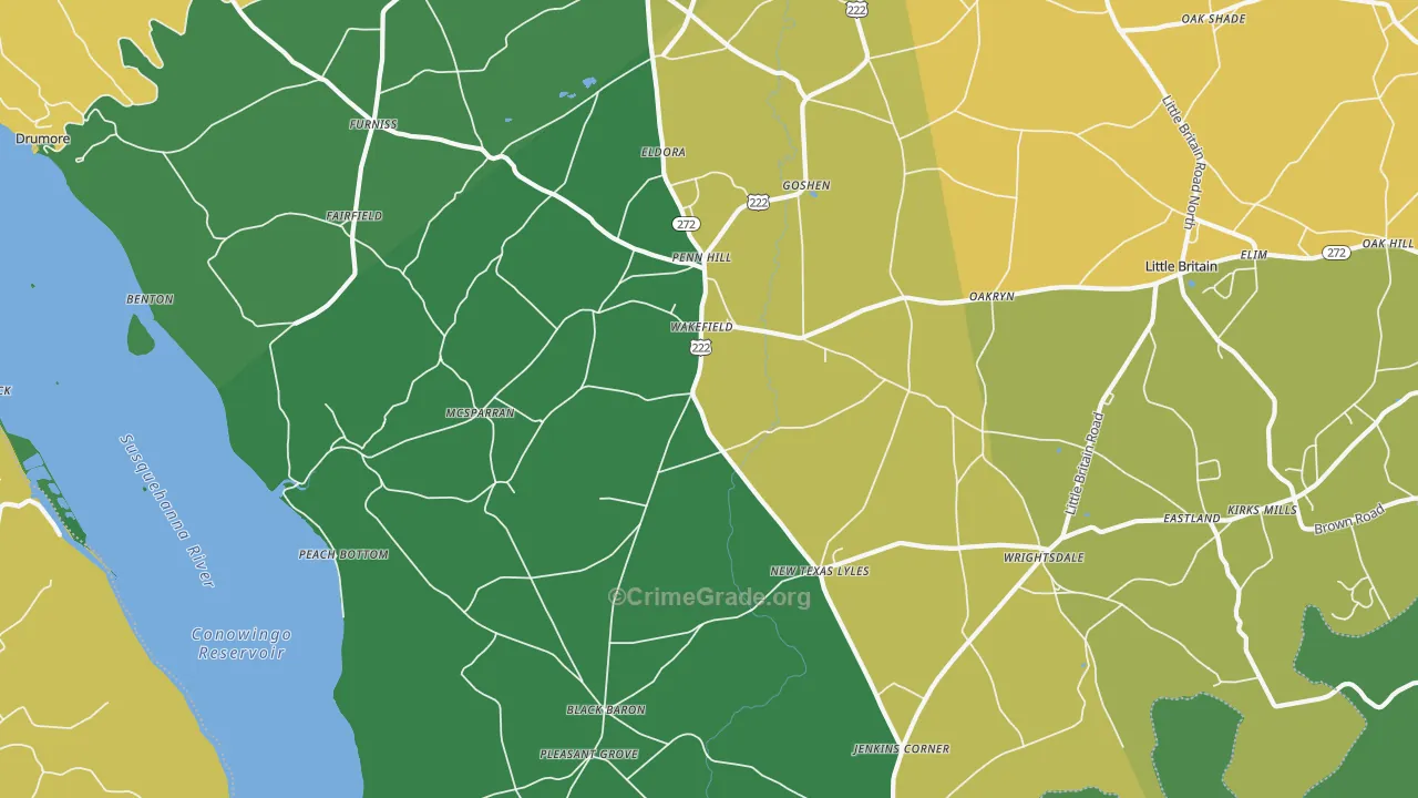 Peach Bottom, PA Map of Assault Rates