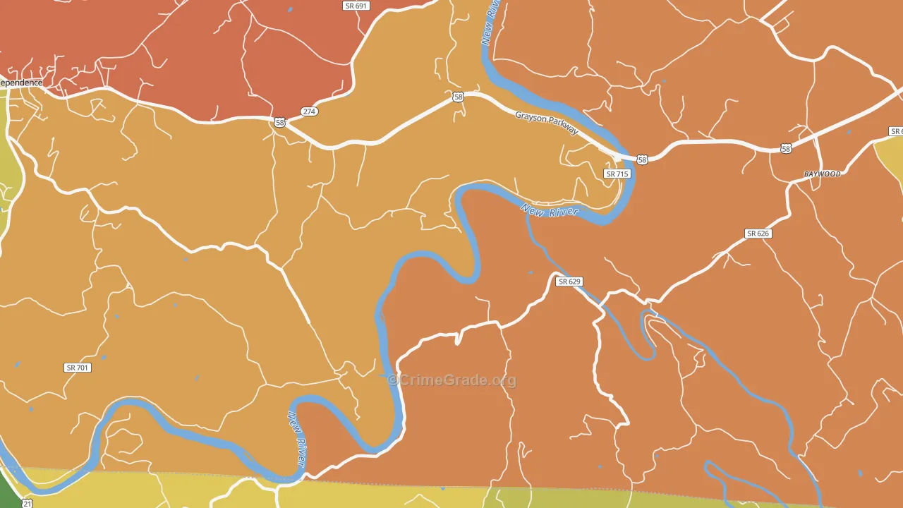 Peach Bottom, VA Map of Assault Rates