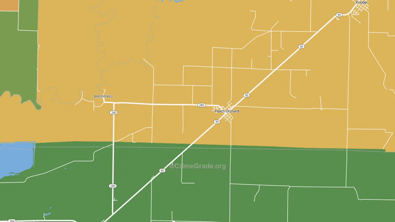 Peach Orchard, AR Map of Assault Rates