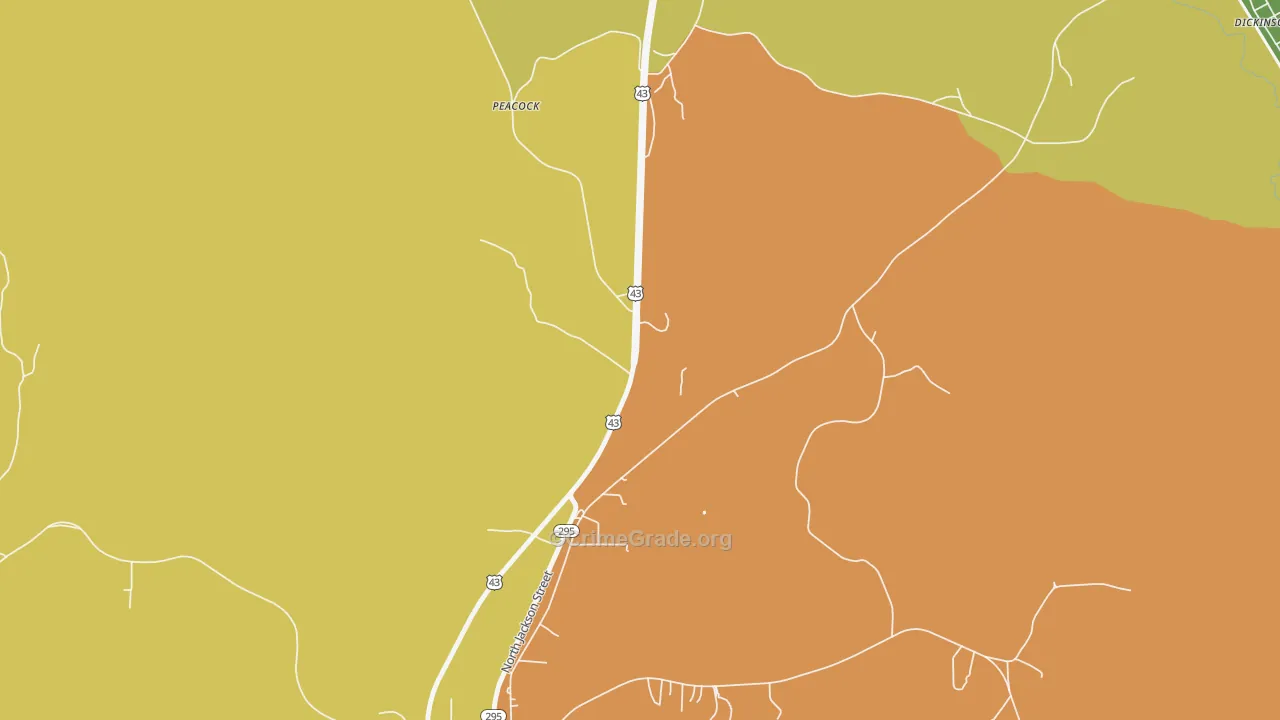 Peacock, AL Map of Assault Rates