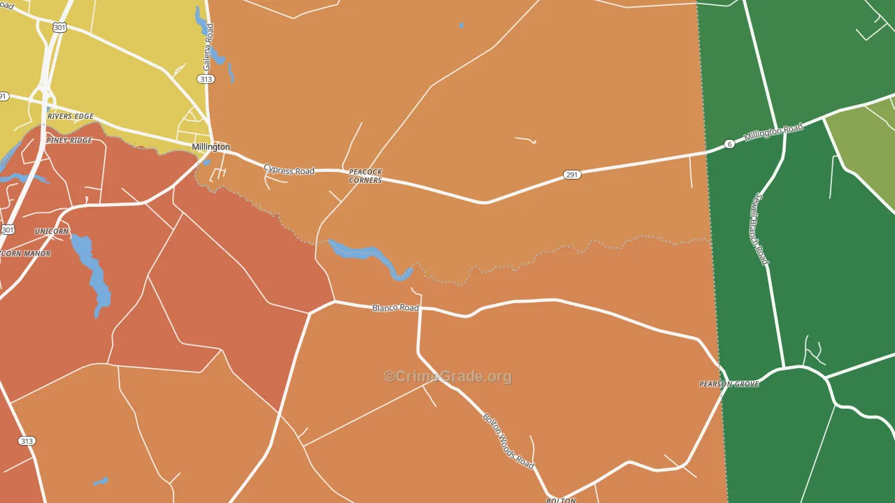 Peacock Corners, MD Map of Assault Rates