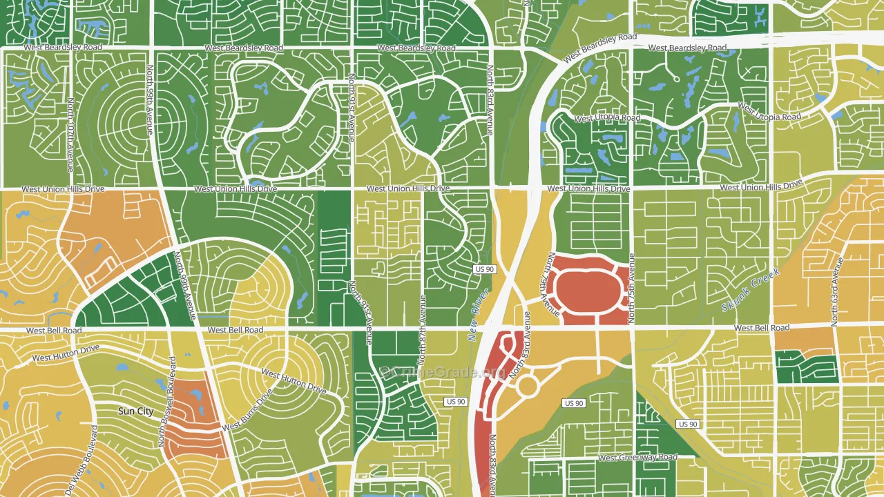Peacock Village, Peoria, AZ Map of Assault Rates