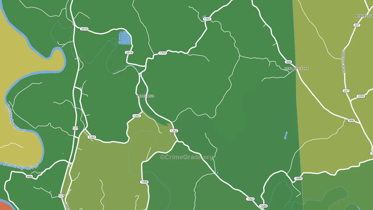 Peaks Mill, KY Map of Assault Rates