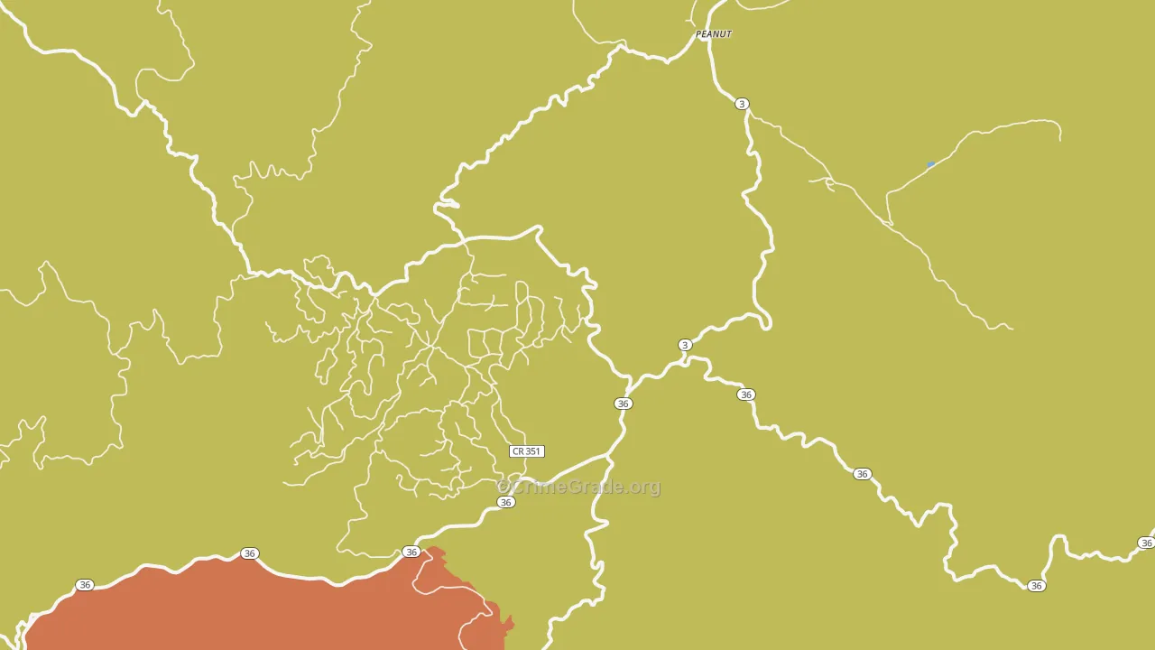 Peanut, CA Map of Assault Rates