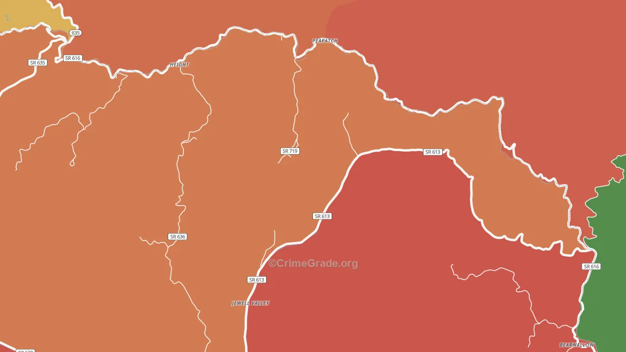Peapatch, VA Map of Assault Rates