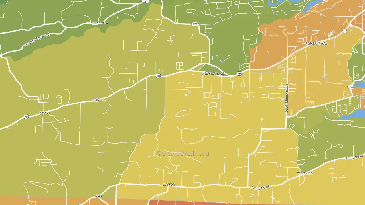 Pearcy, AR Map of Assault Rates
