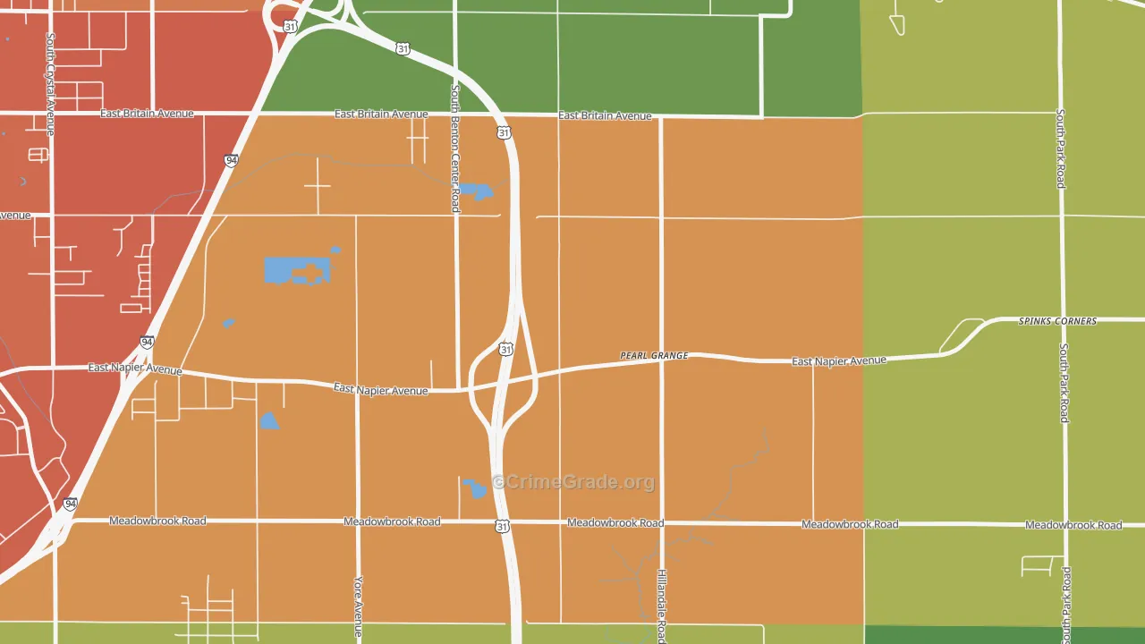 Pearl Grange, MI Map of Assault Rates