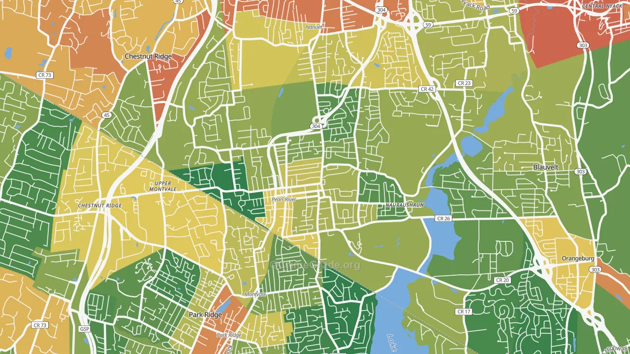Pearl River, NY Map of Assault Rates