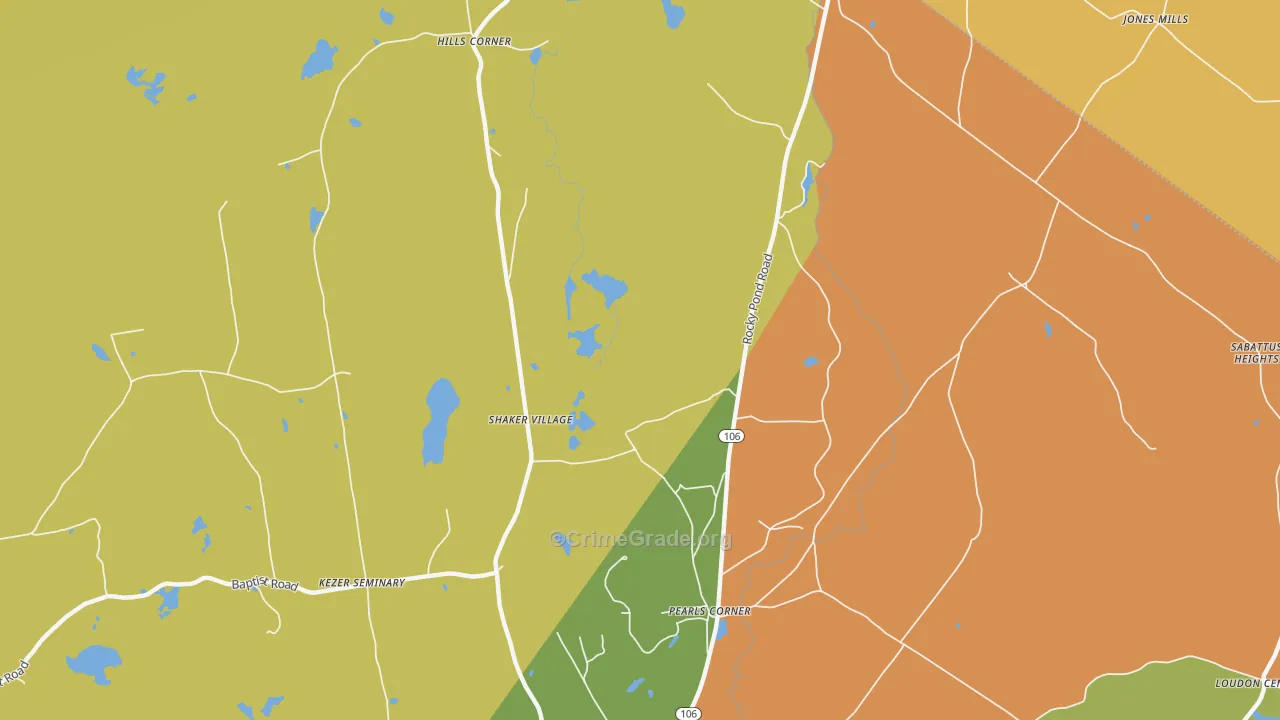 Pearls Corner, NH Map of Assault Rates