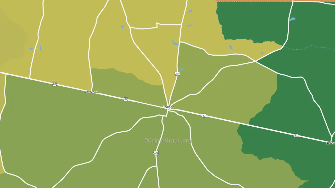 Pearson, GA Map of Assault Rates