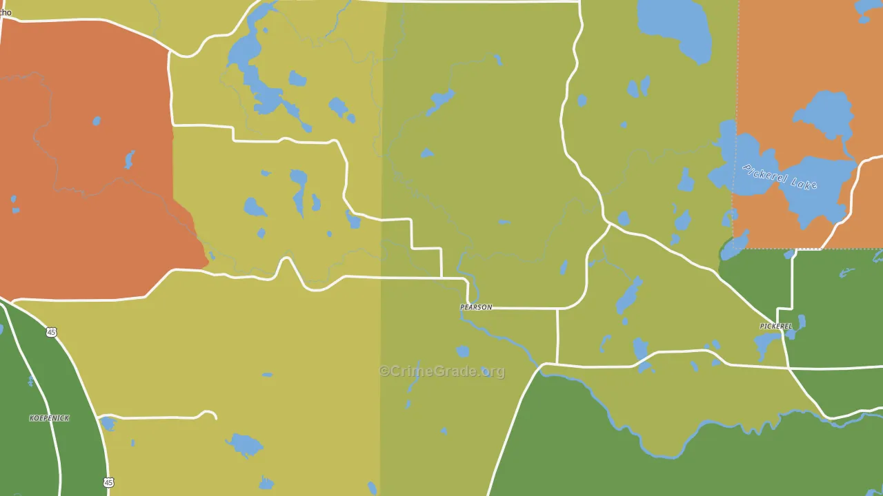 Pearson, WI Map of Assault Rates