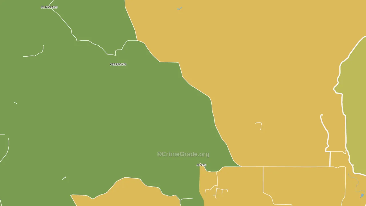 Pearsonia, OK Map of Assault Rates