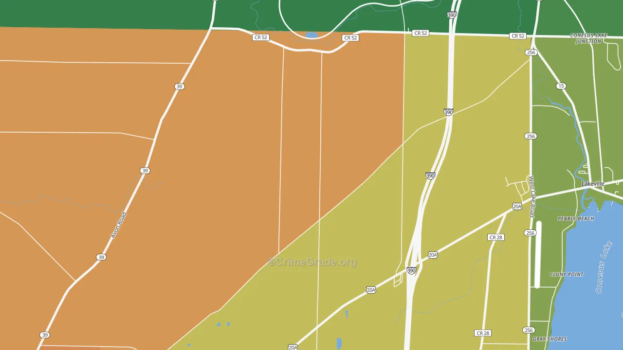 Pebble Beach, NY Map of Assault Rates