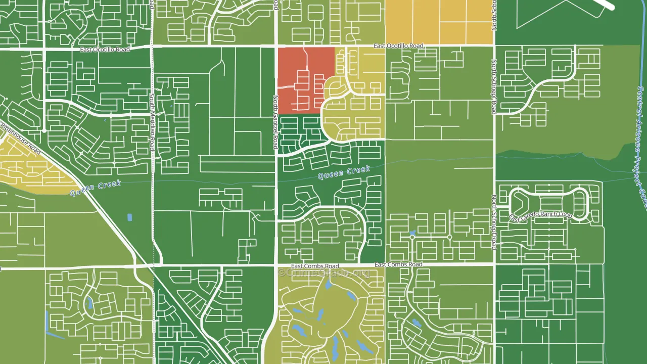 Pecan Creek, San Tan Valley, AZ Map of Assault Rates
