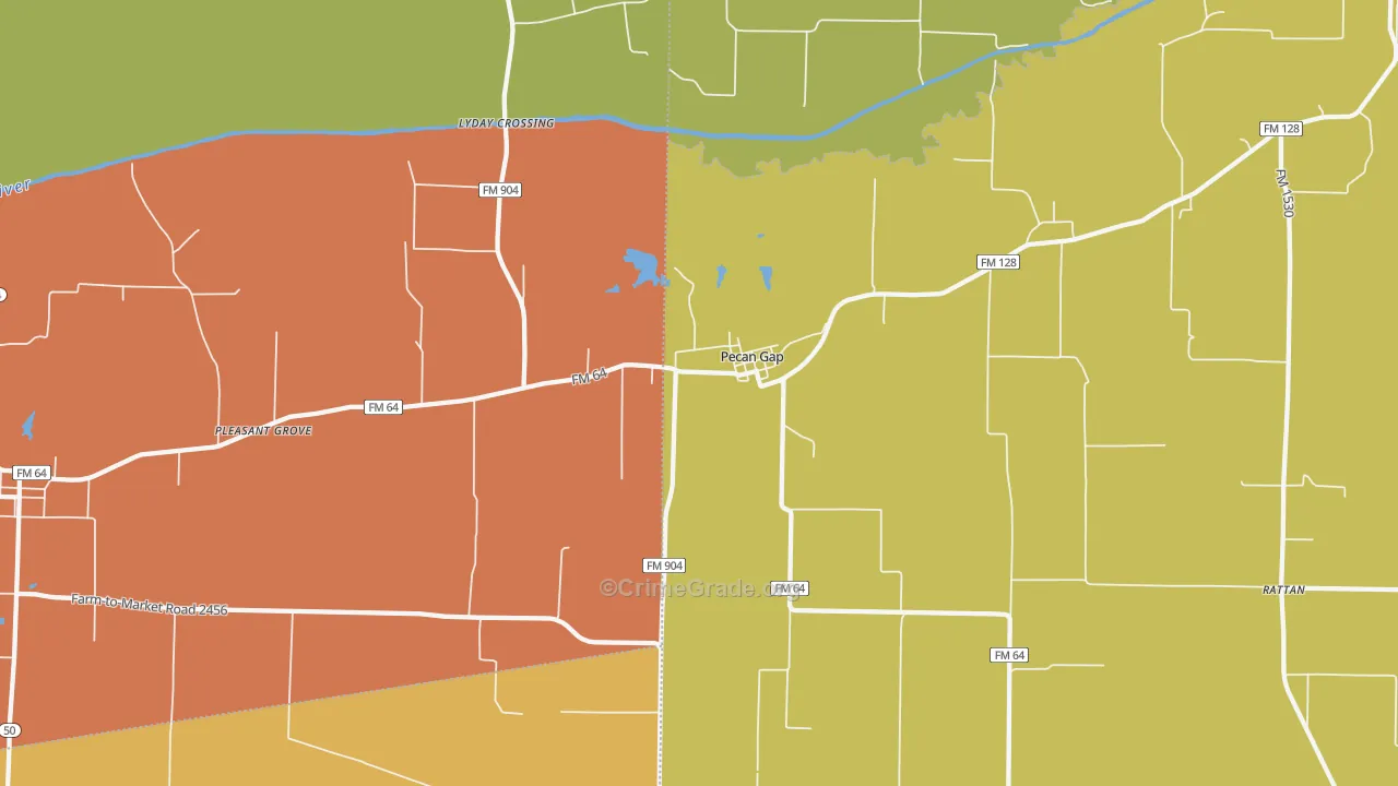 Pecan Gap, TX Map of Assault Rates