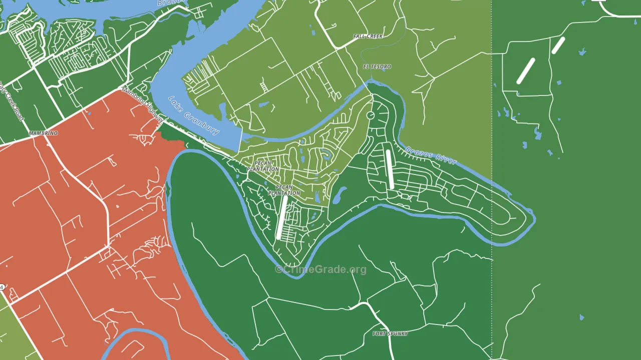 Pecan Plantation, TX Map of Assault Rates