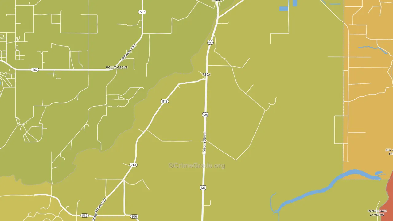 Peck, LA Map of Assault Rates